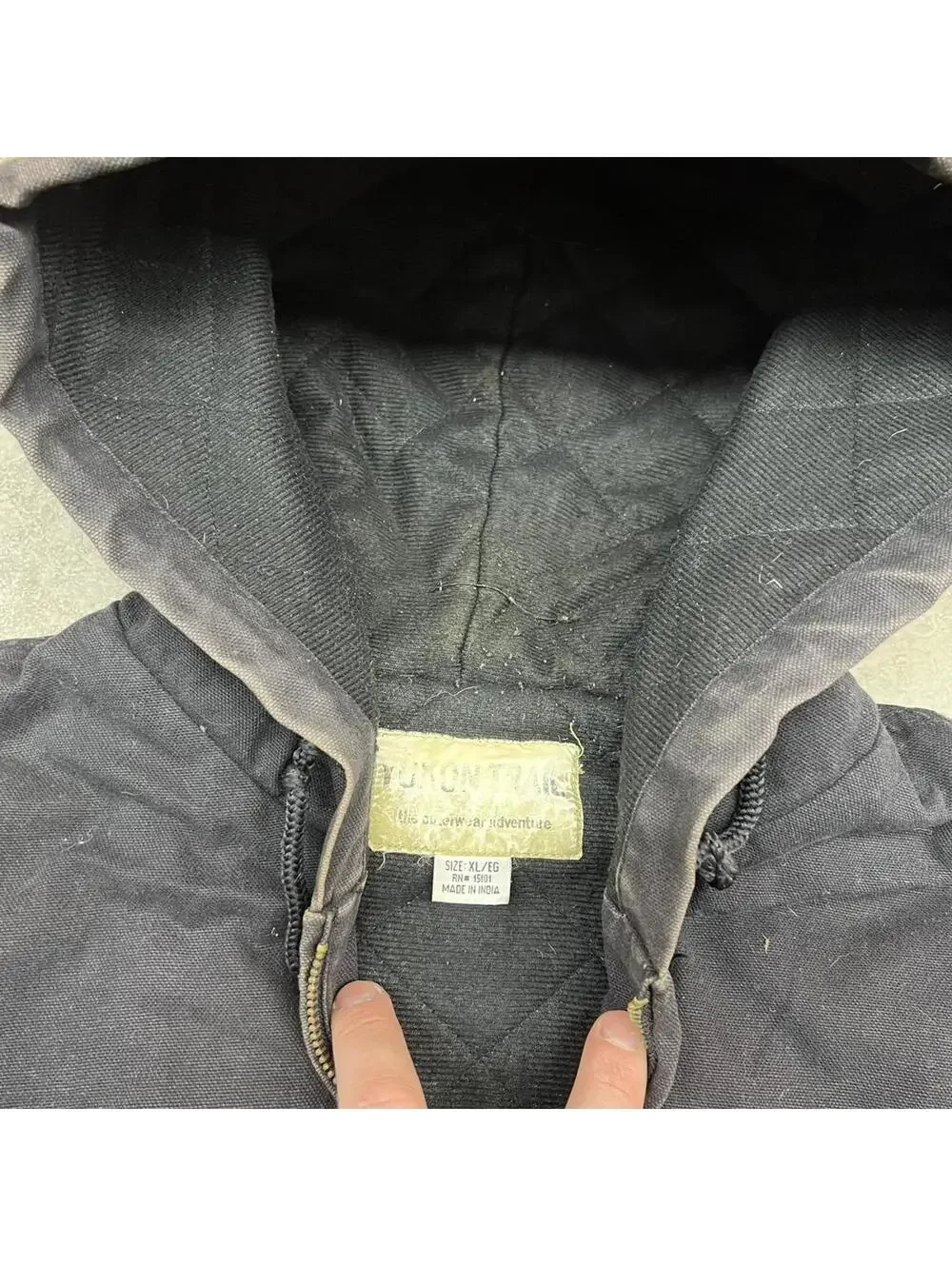 vintage yukon trail faded black carhartt style workwear jacket size xl